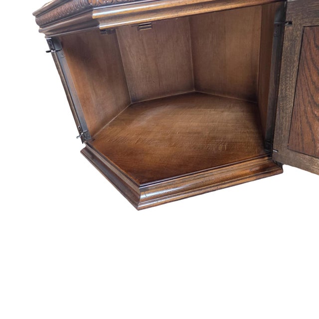 Vintage 1970s Lane Furniture Carved Hexagonal Parquet Storage End Tables, Pair For Sale - Image 9 of 11