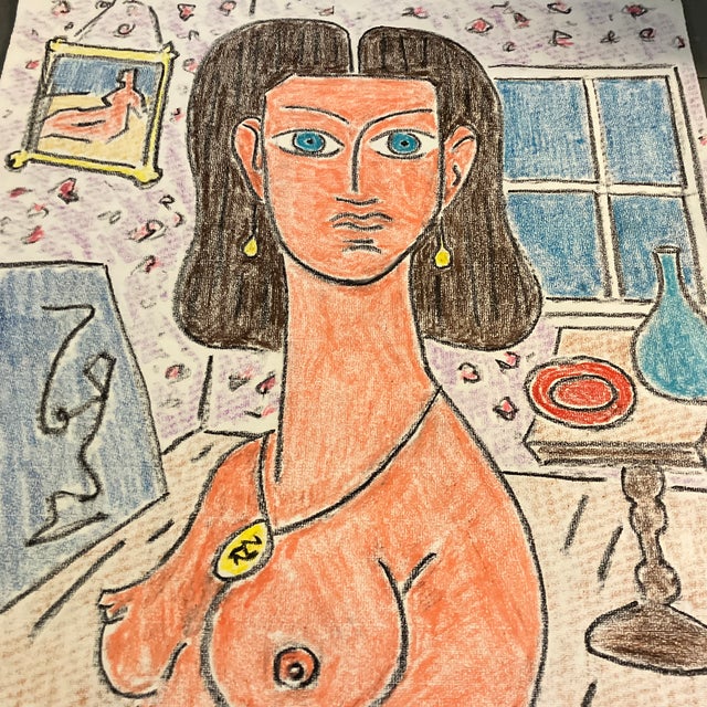 Original pastel drawing on paper 19 x 25.5 signed bottom left unframed