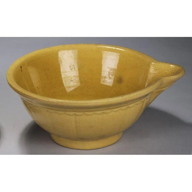 15" Antique Americana Yelloware Batter Bowl For Sale - Image 4 of 7
