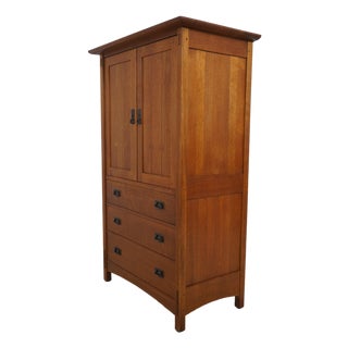 Stickley Mission Oak Entertainment Cabinet Armoire For Sale