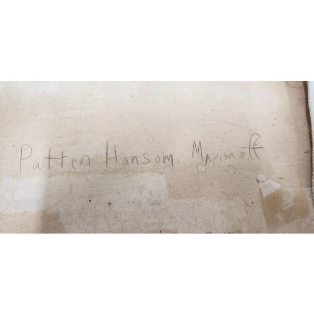 American Folk Art Oil Painting by Patten Hansom Maximoff C.1940s For Sale - Image 11 of 12