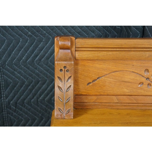 Wood Antique Victorian Eastlake Carved Oak Parlor Cabinet Washstand Commode Chest 30" For Sale - Image 7 of 18