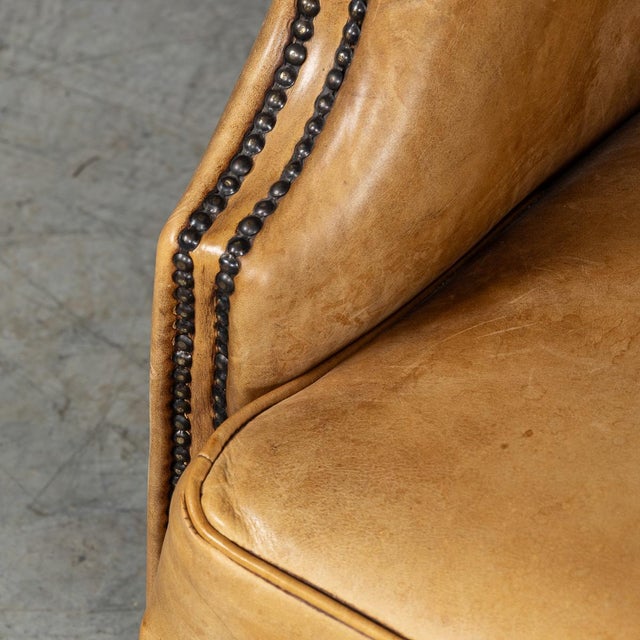 Vintage 20th Century Dutch Sheepskin Leather Sofa, 1980s For Sale - Image 11 of 18