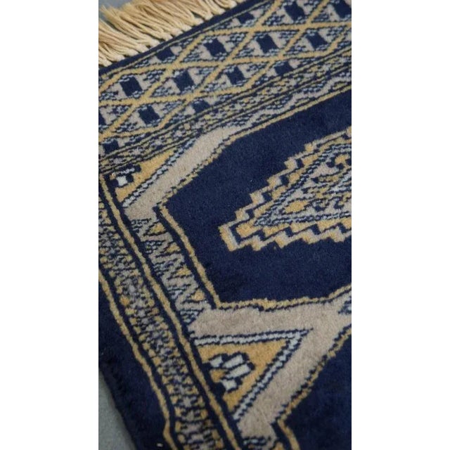 Runner Rug in Blue and Beige Tones For Sale - Image 4 of 8
