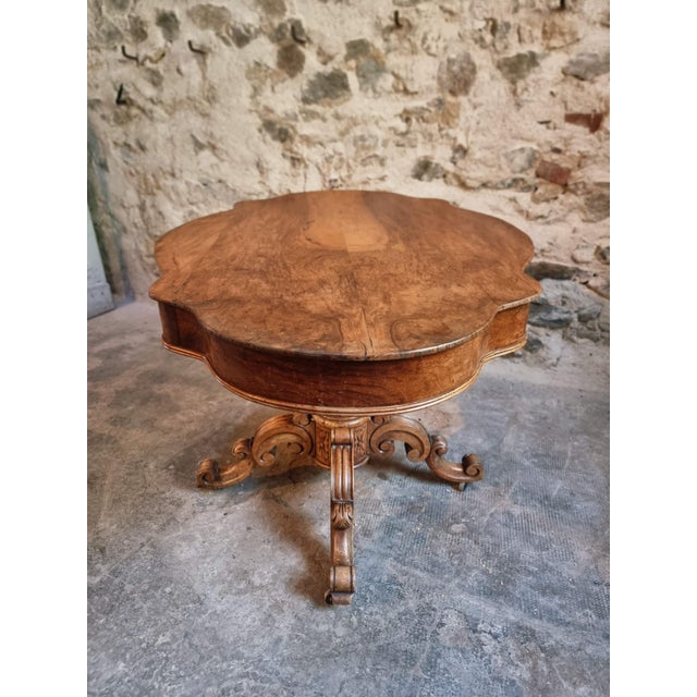 Antique French Walnut Violin Table / Centre Table with Drawer, C. 18801900, 1890s For Sale - Image 5 of 18