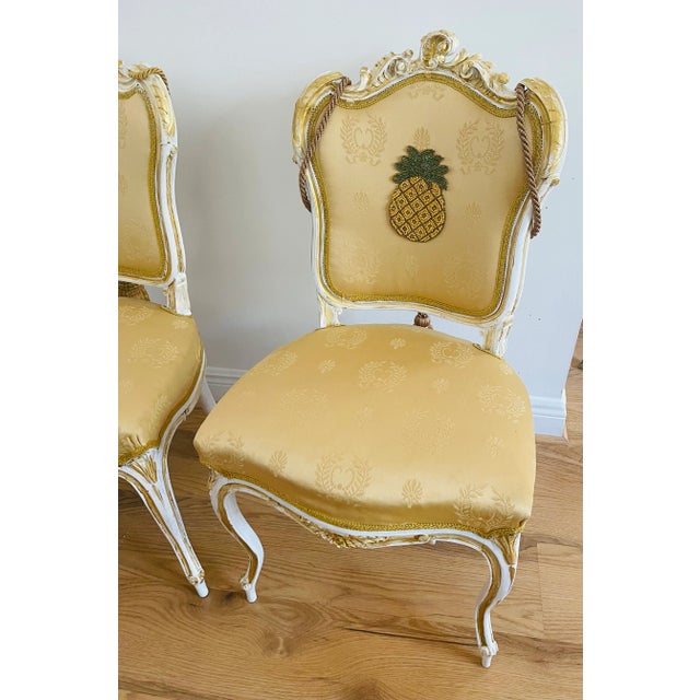 4s Antique French 19 Th C Louis XVI Chairs in MacKenzie Childs Style For Sale - Image 11 of 12