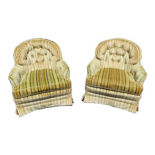1960s Vintage Drexel Heritage Round Back Club Chairs - a Pair For Sale