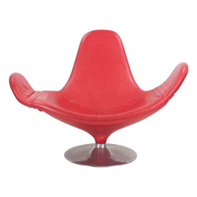 Red Leather Calla Armchair by Stefano Giovannoni for Domodinamica, 1980s For Sale