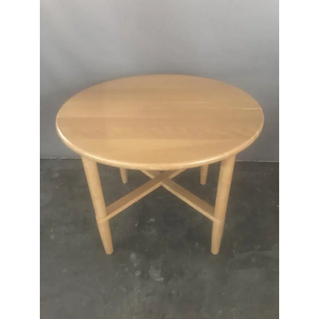 Wood Vintage Round Side Table from Haslev Møbelsnedkeri, 1980s For Sale - Image 7 of 7