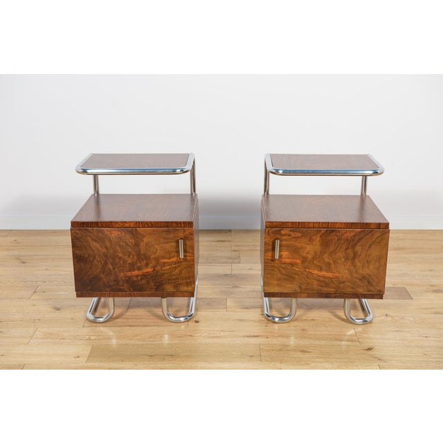 Mid-Century Bauhaus Nightstands from Mücke-Melder, Czechoslovakia, 1930s, Set of 2 For Sale - Image 6 of 18