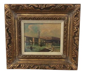 Late 19th Century Antique Venetian Grand Canal Oil Painting