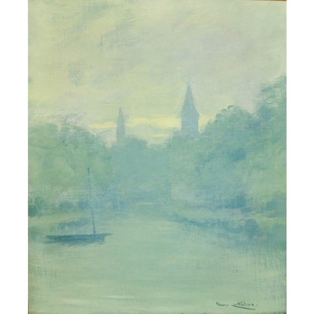 Maurice Chabas, River Landscape, 1890s-1910s, Oil on Canvas, Framed For Sale - Image 4 of 9