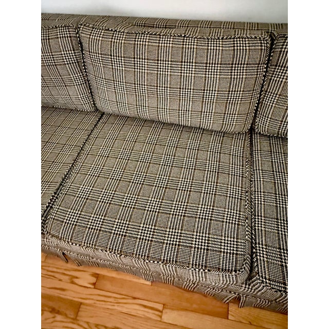 Mid 20th Century Midcentury Tweed Houndstooth Plaid Sofa For Sale - Image 5 of 14