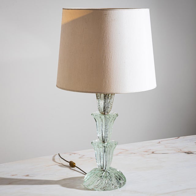 Glass 1940s Table Lamp, Attributed to Barovier & Toso For Sale - Image 7 of 9