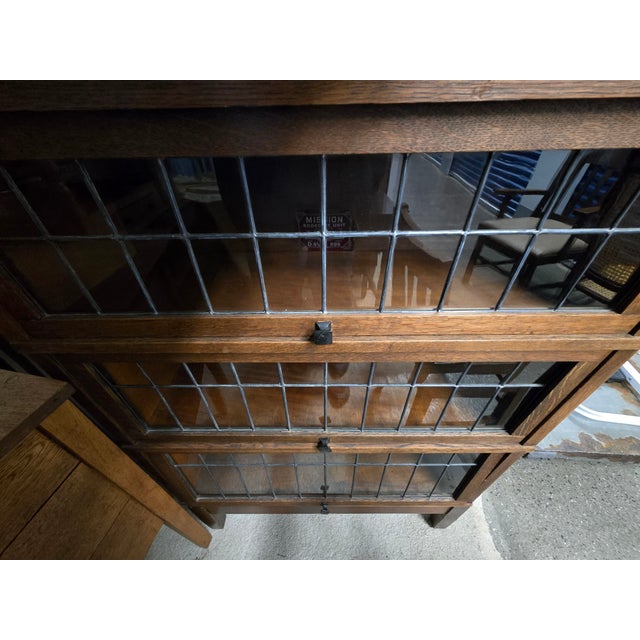 Chestnut 1910s Globe-Wernieke Co. Arts & Crafts-Style Barrister's Bookcase For Sale - Image 8 of 11