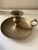Vintage Mid 20th Century Brass Catchall With Candle Holder For Sale - Image 9 of 9