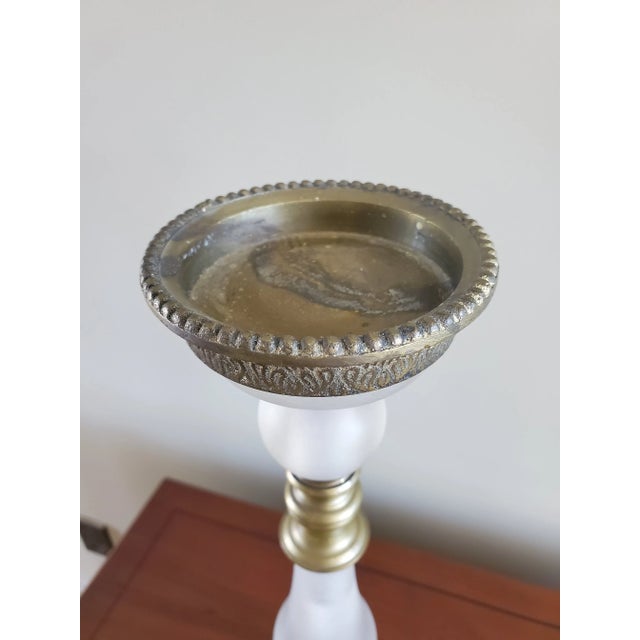 Frosted Lucite and Brass Candlesticks- a Pair For Sale In Seattle - Image 6 of 8