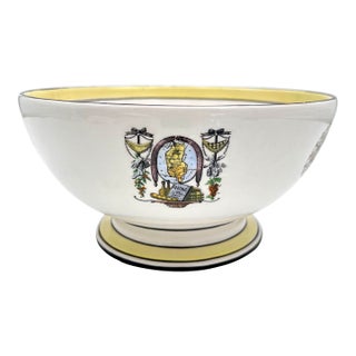 Vintage Mottahedeh Footed Bowl Featuring Maps & Rivers of France For Sale