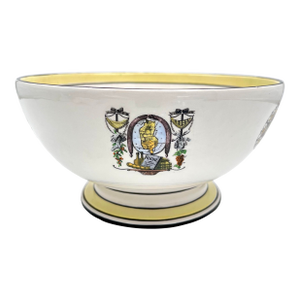 Vintage Mottahedeh Footed Bowl Featuring Maps & Rivers of France
