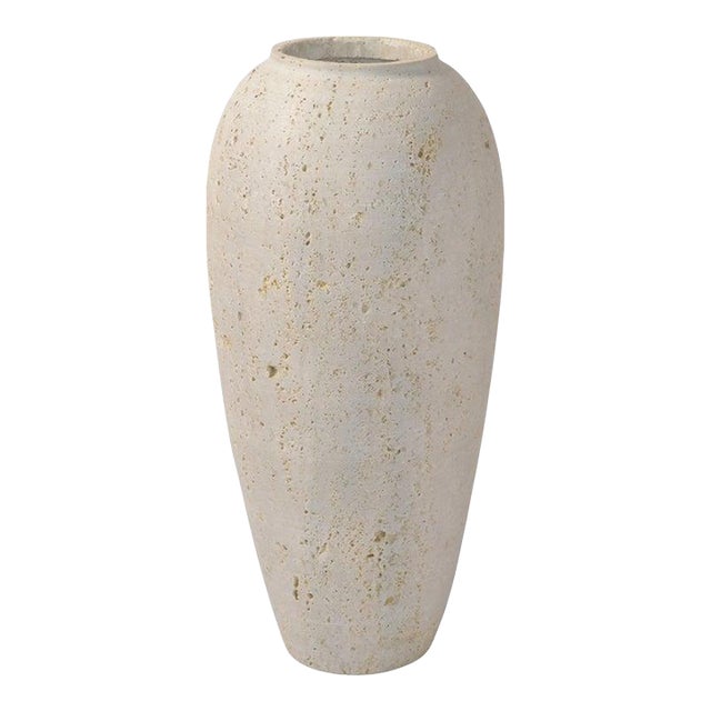 1970s Fratelli Manelli Style Venetia Classic Travertine Stone Cone Vase Raymor Italy For Sale