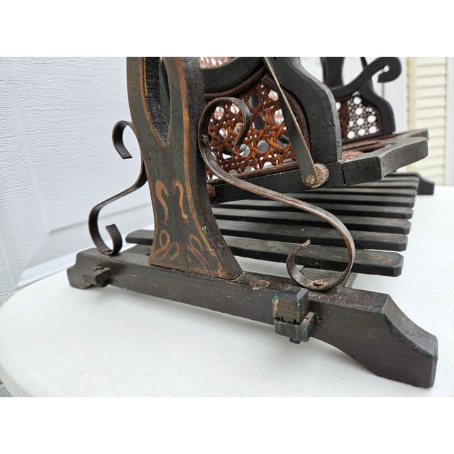 Antique Miniature Swing Set With Cane Seats - Plant Stand For Sale - Image 13 of 17