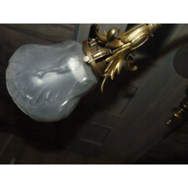 Art Nouveau Brass Chandelier For Sale - Image 5 of 8