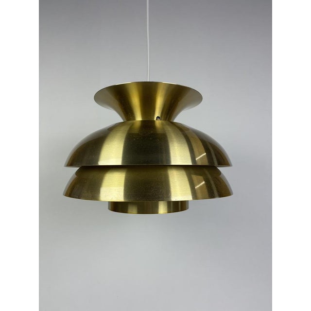 Danish Pendant Lamp in Bushed Aluminium, 1970s For Sale - Image 3 of 3