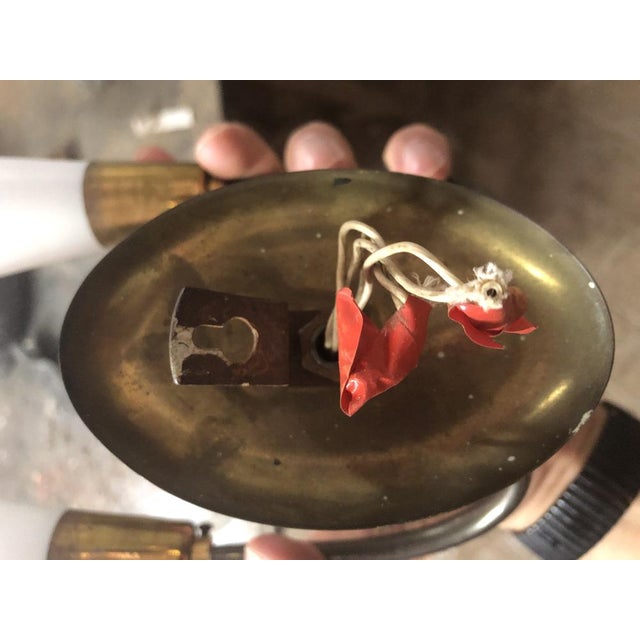 Brass and Glass Wall Lamps attributed to Stilnovo, 1950s, Set of 2 For Sale - Image 6 of 7