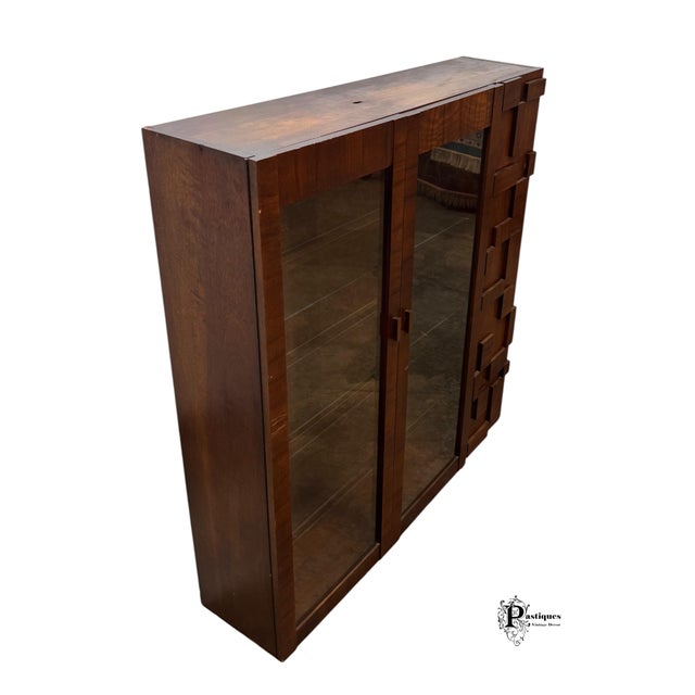 Vintage Lane Staccato Collection Brutalist Style Mahogany Bookcase / Storage Cabinet For Sale In Greensboro - Image 6 of 10