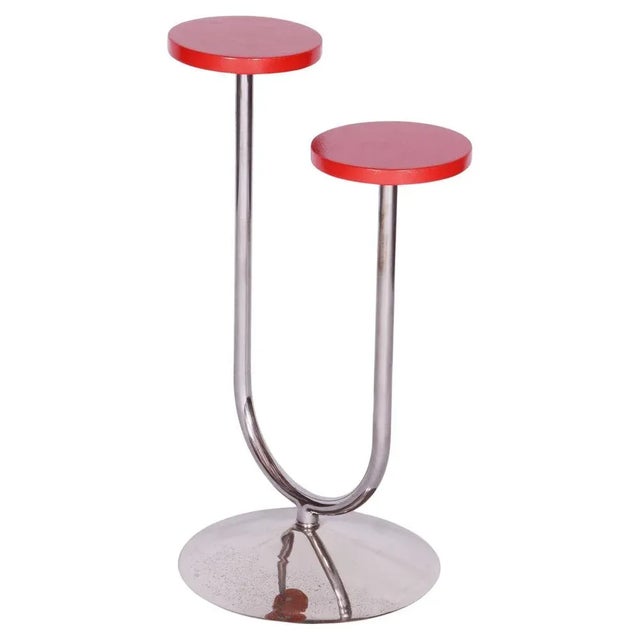 Bauhaus Chrome Plant Stand by Robert Slezak, Former Czechoslovakia, 1930s For Sale - Image 10 of 10