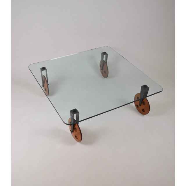 Vintage Industrial Coffee Table on Casters in Wood by Gae Aulenti for Fontana Arte, 1980s For Sale - Image 11 of 16