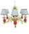 Vintage Custom Hand Painted Palm Beach Regency Pink Green Pineapple 6 Light Chandelier W/ Striped Shades For Sale - Image 11 of 12