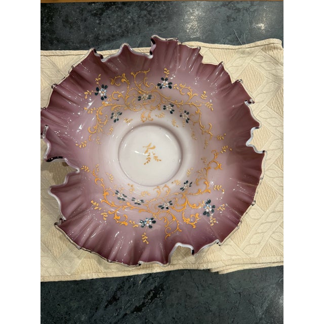 Victorian-Era Hand-Blown Art Glass Bride's Bowl For Sale - Image 9 of 9