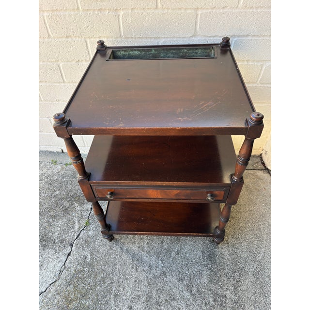 Antique mahogany three-tier serving trolley or whatnot. Great condition. Sturdy. Casters roll smoothly. H: 28 inches W x...