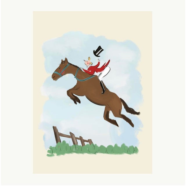 Illustration "The Equestrian" Limited Edition Print on Etching Paper by Tug Rice 2020 For Sale - Image 3 of 3