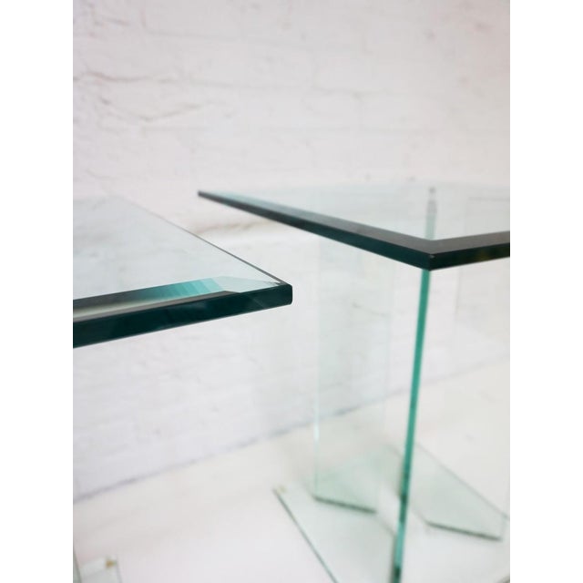 Mid-Century Modern Art Glass Side Tables by TG Design, 1970s, Set of 2 For Sale - Image 10 of 14