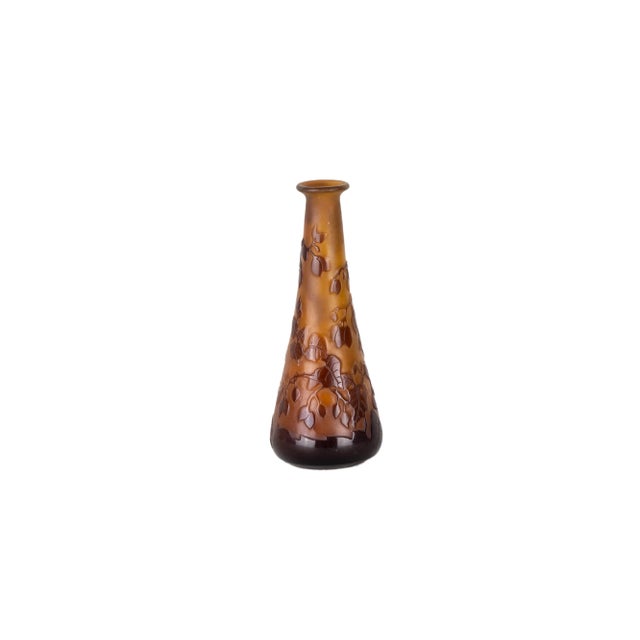 Glass Clover Tree Brown Glass Vase by Emile Gallé, 20th Century For Sale - Image 7 of 7