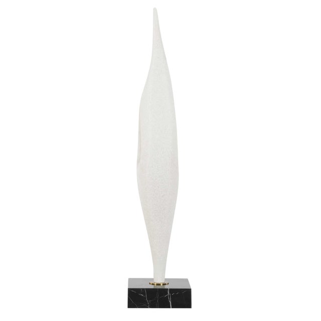 Fluid Drop White Stone Sculpture For Sale In Chicago - Image 6 of 8