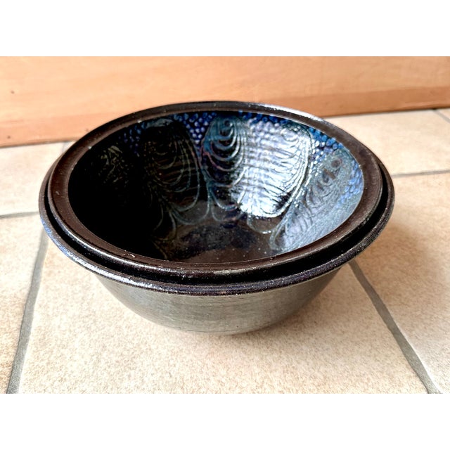 Black Large Studio Ceramic Art Bowls with Modernist Decor, Germany, 1960s, Set of 2 For Sale - Image 8 of 17