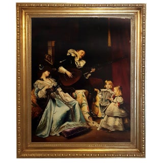 Eugenio De Blasi, Scene with Minstrel, 2005, Italy, Oil on Canvas, Framed For Sale