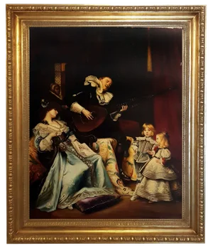 Eugenio De Blasi, Scene with Minstrel, 2005, Italy, Oil on Canvas, Framed