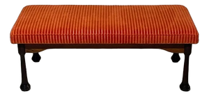 Bench in Stained Wood and Corduroy, 1960s