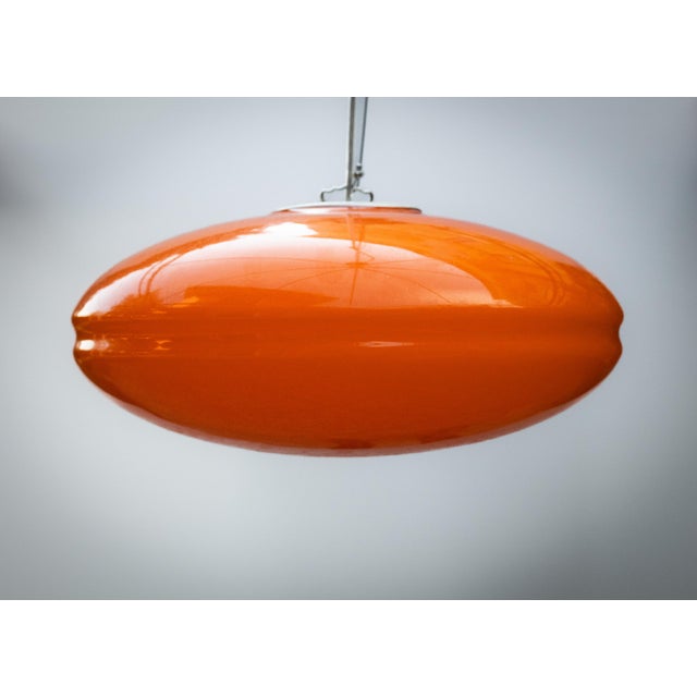 Vintage Italian Orange Murano Glass Pendant by Mariana Iskra Atelier, 1990s For Sale - Image 3 of 5