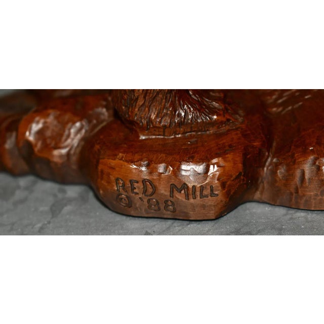 Handcrafted Grizzly Bear Sculpture Figurine Red Mill 1988 For Sale - Image 12 of 12