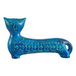 Rimini Blu Cat Figurine by Aldo Londi for Bitossi, 1960s For Sale