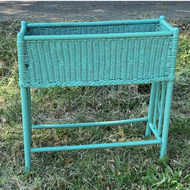 Heywood-Wakefield 1930s Attributed to Heywood Wakefield Wicker Planter Box For Sale - Image 4 of 10