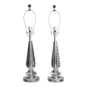 Pair of Mid 20th Century Waterford Crystal Influence Lamps