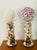 Whimsical Unique richly encrusted with sea shells pair of candlesticks with monkey figurines.Topped with sea shells orbs.