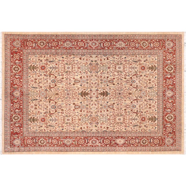Tan Shabby Chic Tan/Rust Wool Rug - 8'0'' X 9'9'' For Sale - Image 8 of 10