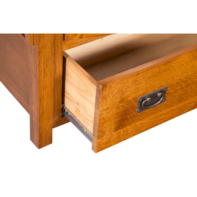 Mission Quarter Sawn Oak 72" Tv Stand - Michael's Cherry For Sale - Image 11 of 13